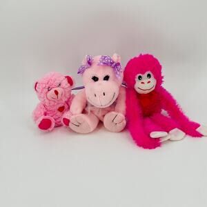 Pink Hippo Purse and small Plushies